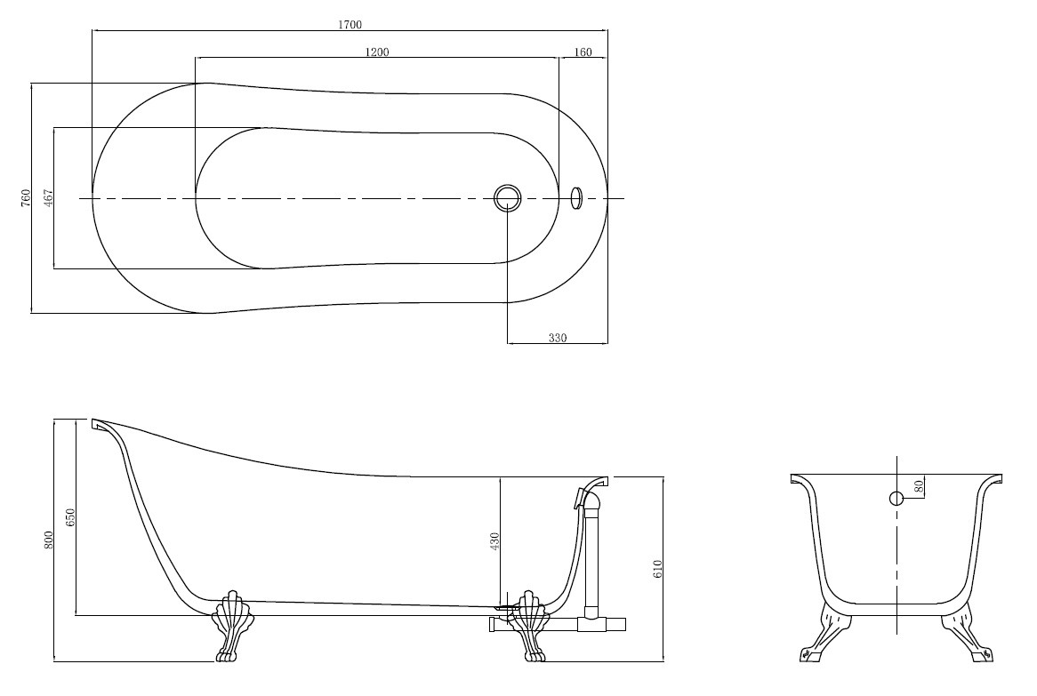 Приобрести azario акриловая ванна cardiff 170х76 см, отдельностоящая car17076