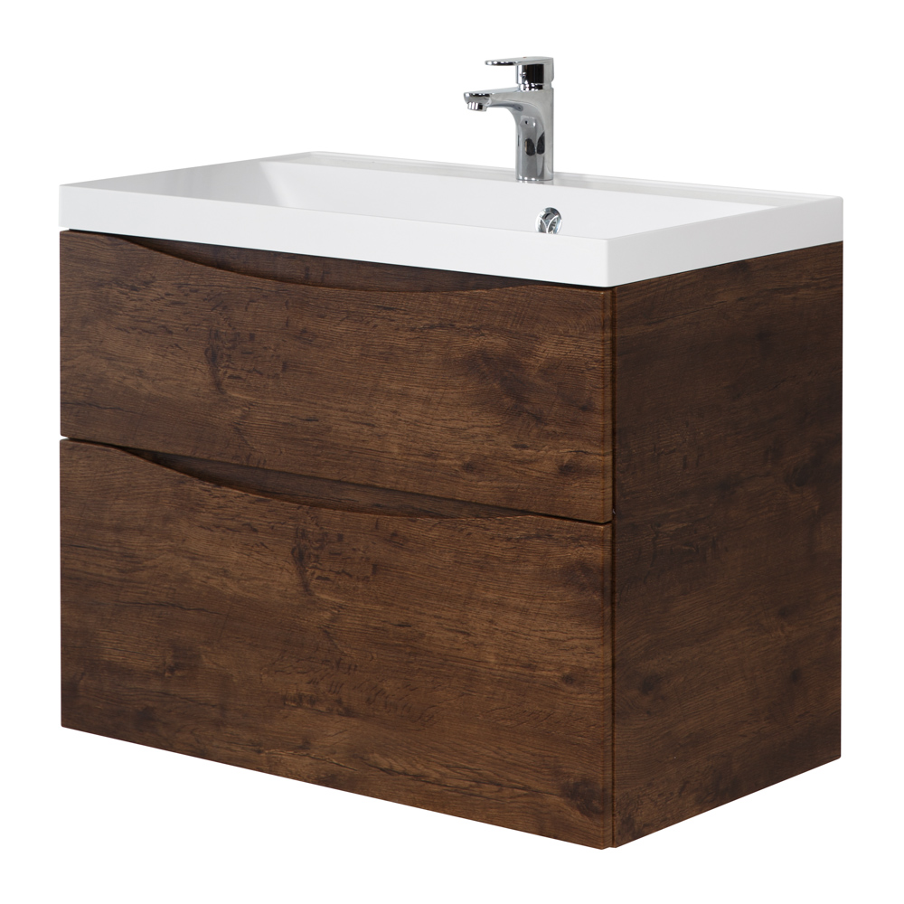 Приобрести belbagno тумба с раковиной marino-h60 80 см, подвесная rovere moro, белая раковина
