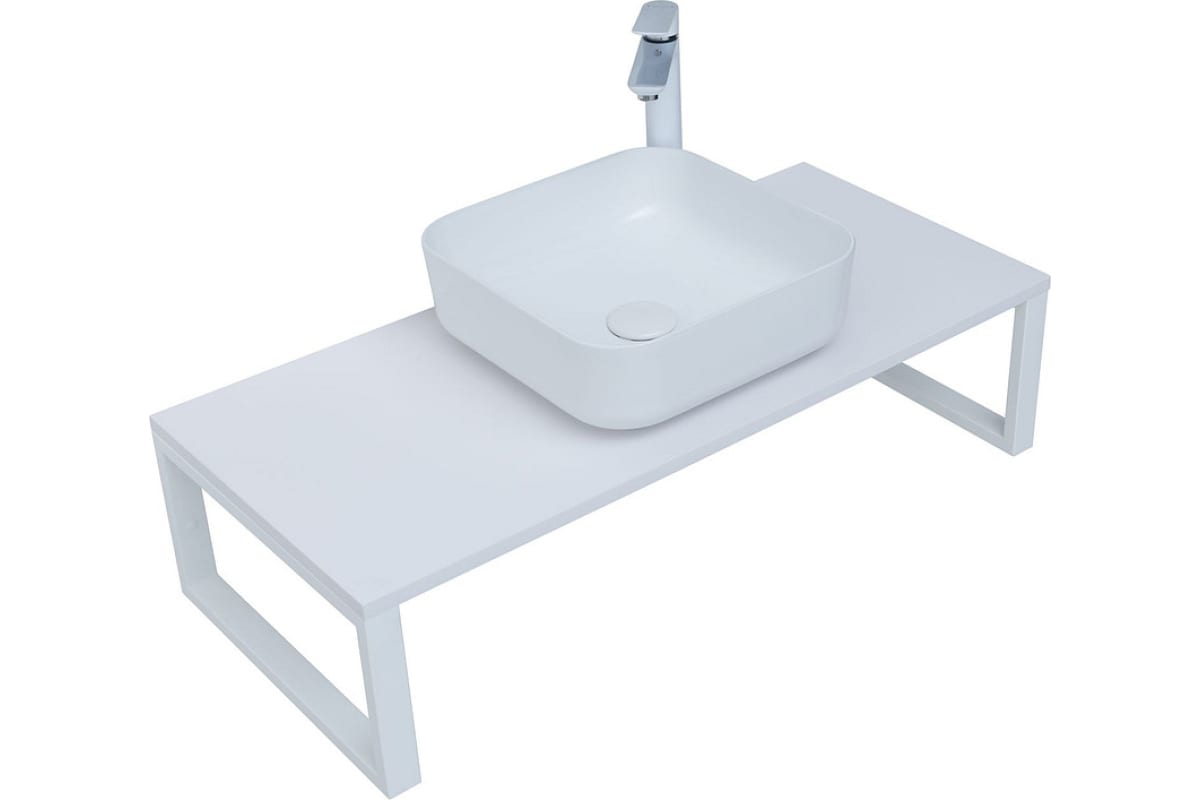 Приобрести столешница для раковины aquanet арт 100 см, белый матовый