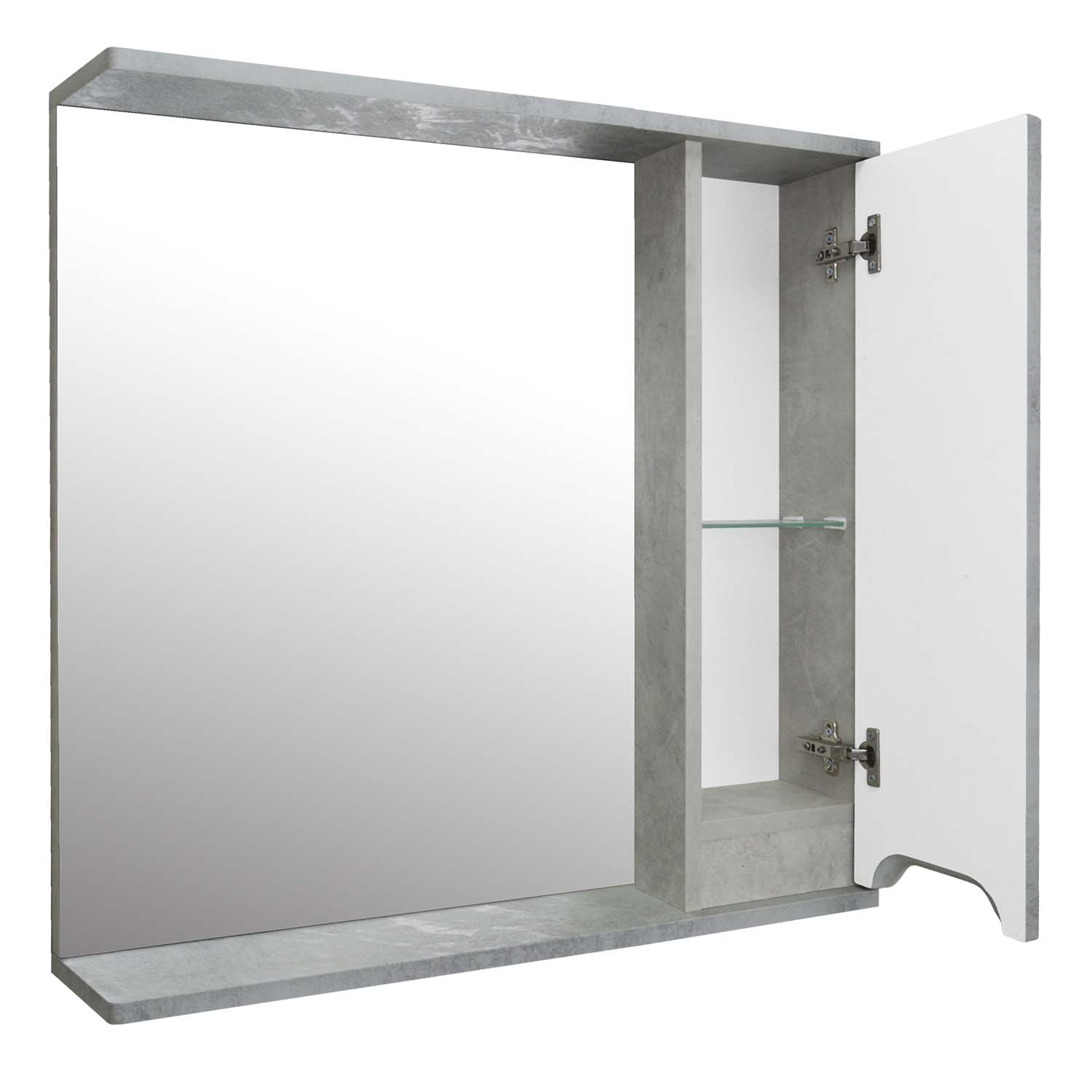 Приобрести loranto зеркало-шкаф florena 80 80х60 см, правое, светлый бетон (cs00086987)