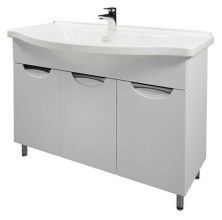 Mirsant Тумба напольная Камилла 100\3 100 см с раковиной Эльбрус 100, белая УТ000008501