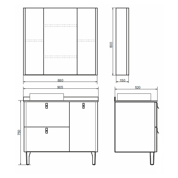 Приобрести сomforty зеркало-шкаф "сорренто-90" светло-серый