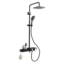 Душевая система Azario с поворотным изливом, черный/золото