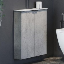 Сomforty Шкаф подвесной Моно-60, светлый бетон с белой столешницей