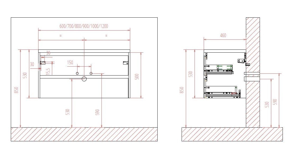 Приобрести тумба подвесная с раковиной belbagno kraft-700-2c-so-bo 70 см, bianco opaco