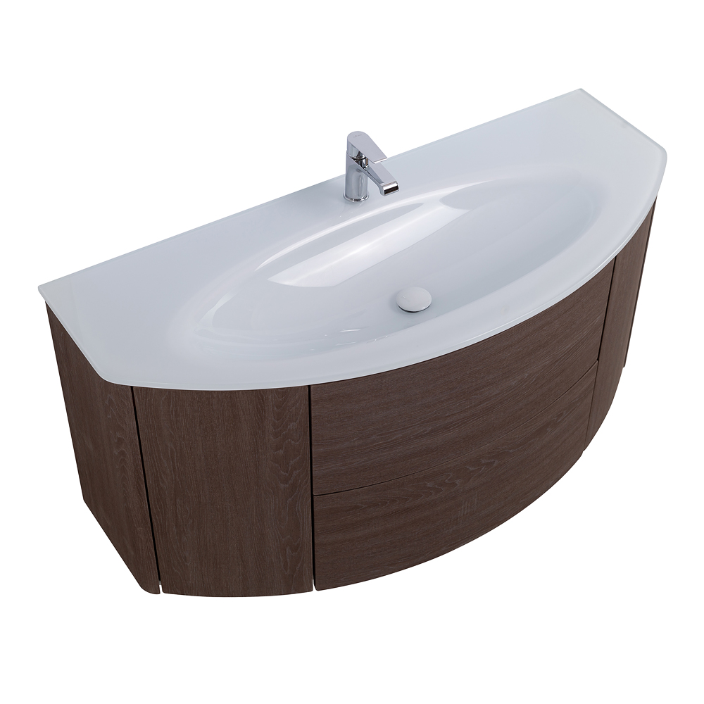 Приобрести cezares тумба подвесная с раковиной eden 121 см rovere scuro soft, стекло, коричневая 54408