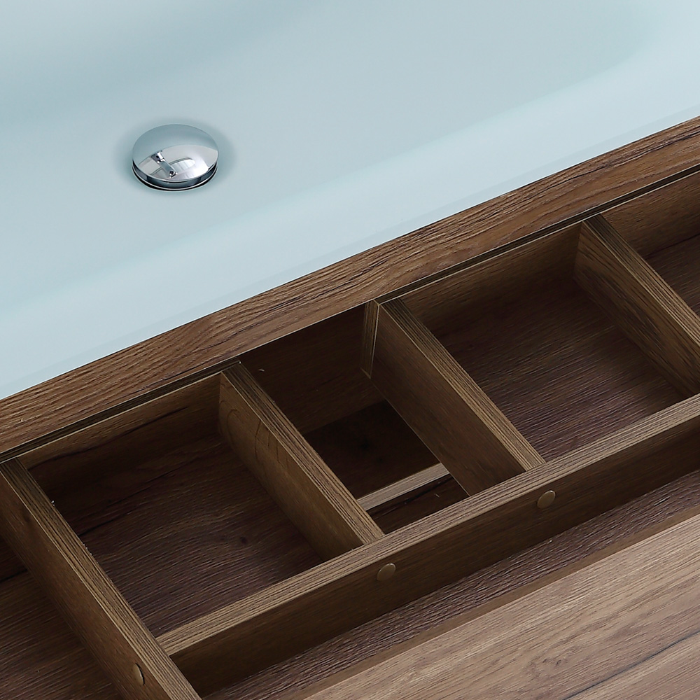 Приобрести belbagno тумба c раковиной kraft 100 см, с одним ящиком и полкой, подвесная rovere tabacco, белая раковина