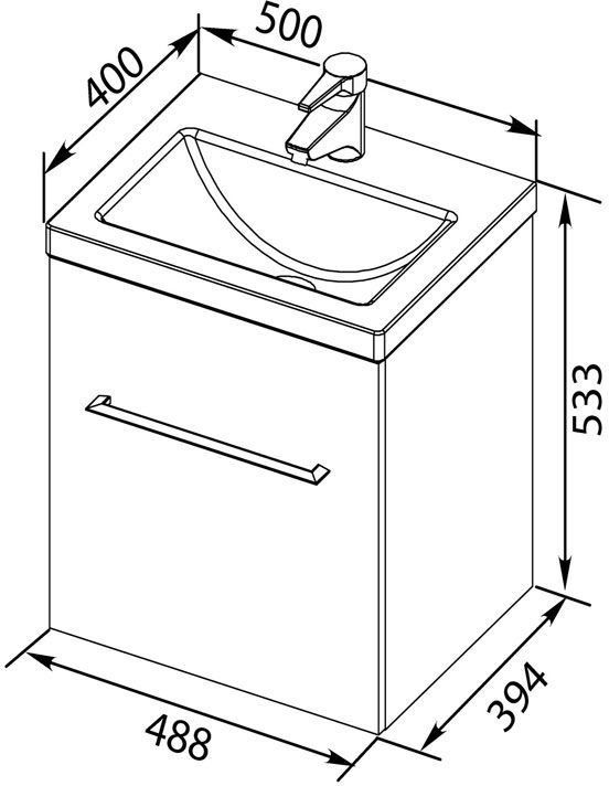 Приобрести aquanet тумба с раковиной порто 50 см, белая 00212575