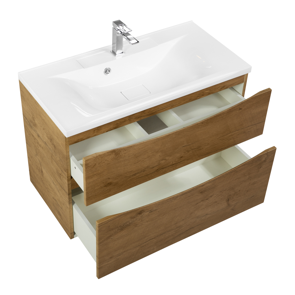 Приобрести belbagno тумба с раковиной marino-h60 90 см, подвесная rovere nature, белая раковина