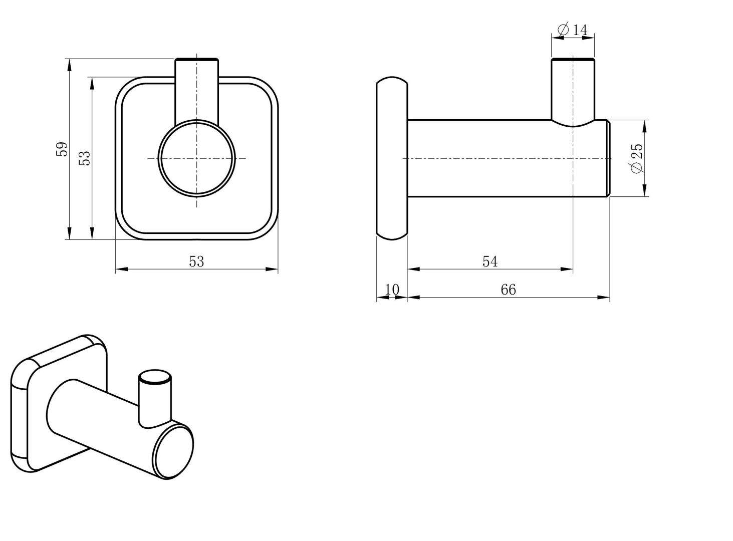Приобрести крючок для ванной wonzon & woghand, темный графит (ww-v1301-gm)