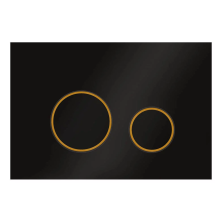 Veconi Кнопка смыва Round Design, черный\золото VFRD004BLG