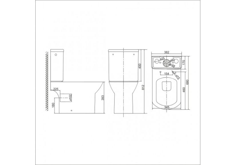 Приобрести напольный унитаз-компакт безободковый sole quadro + крышка с микролифтом