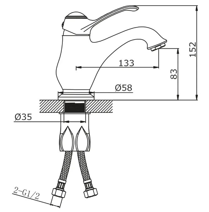 Приобрести cмеситель для раковины vieir luce 152 мм, бронза v413511d