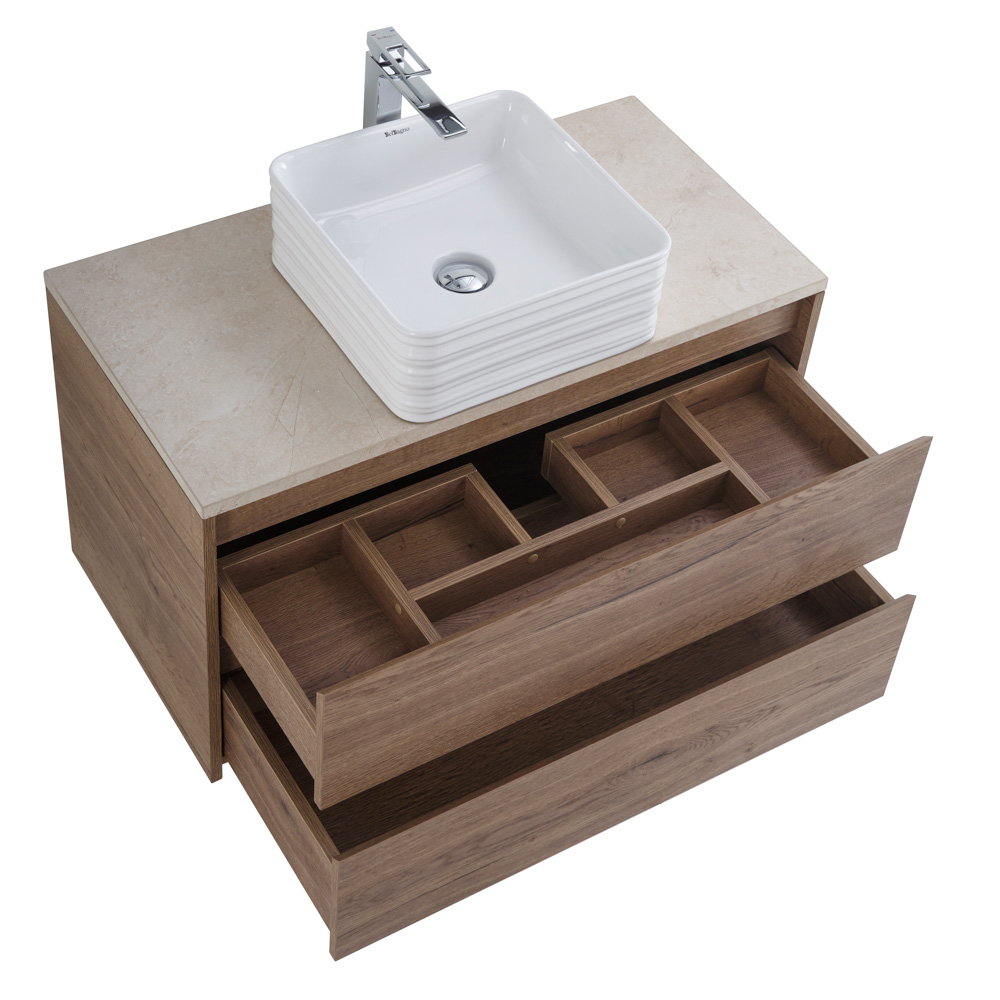 Приобрести belbagno тумба со столешницей kraft 100 см, подвесная rovere tabacco