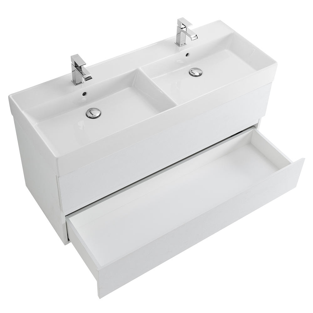 Приобрести cezares тумба подвесная с раковиной molveno 46 120 см bianco ghiaccio, белая molveno 46-120-2c-so-2-bg