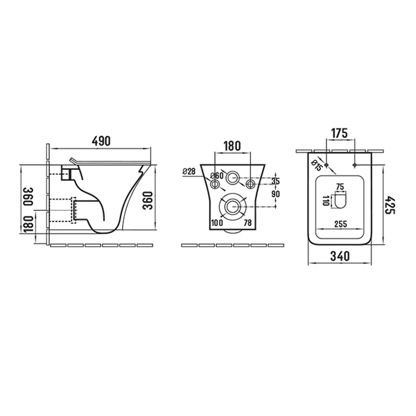 Приобрести comforty подвесной унитаз 110 безободковый, сиденье дюропласт softclose тонкое, быстросъёмное