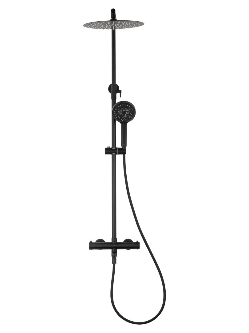 Приобрести душевая система с термостатом wonzon & woghand stick, черный матовый (ww-88739903-mb)