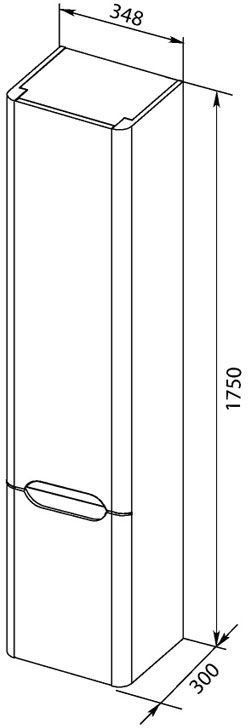 Приобрести aquanet пенал софия 35 см, l белый глянец