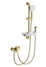 Смеситель для душа с гарнитуром WONZON & WOGHAND, Брашированное золото (WW-A31003-BG)