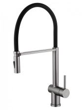 Смеситель для кухни с гибким изливом WONZON & WOGHAND, Темный графит (WW-88438003-BGM)