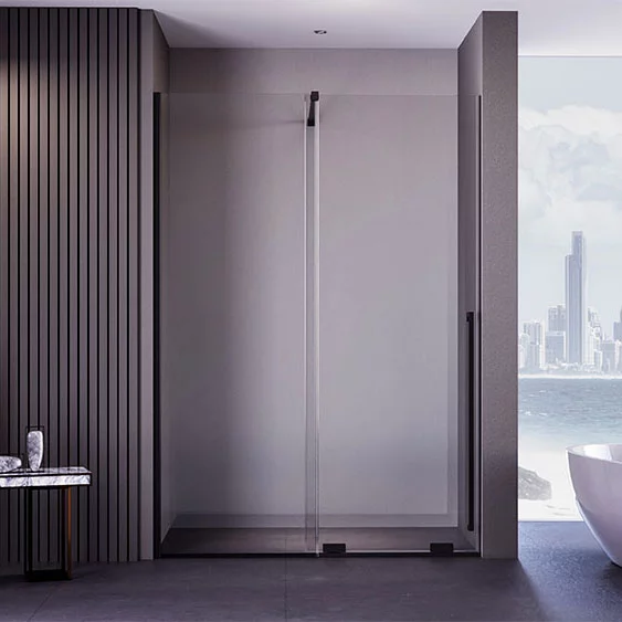 Приобрести veconi душевая дверь premium trento 120x200 см, черная матовая, прозрачное ptdw-50b-120-01-c4