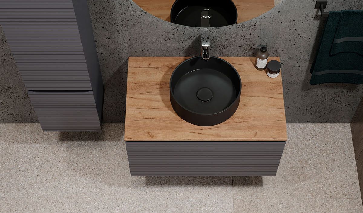 Приобрести jorno тумба подвесная cossety 80 см со столешницей, антрацит