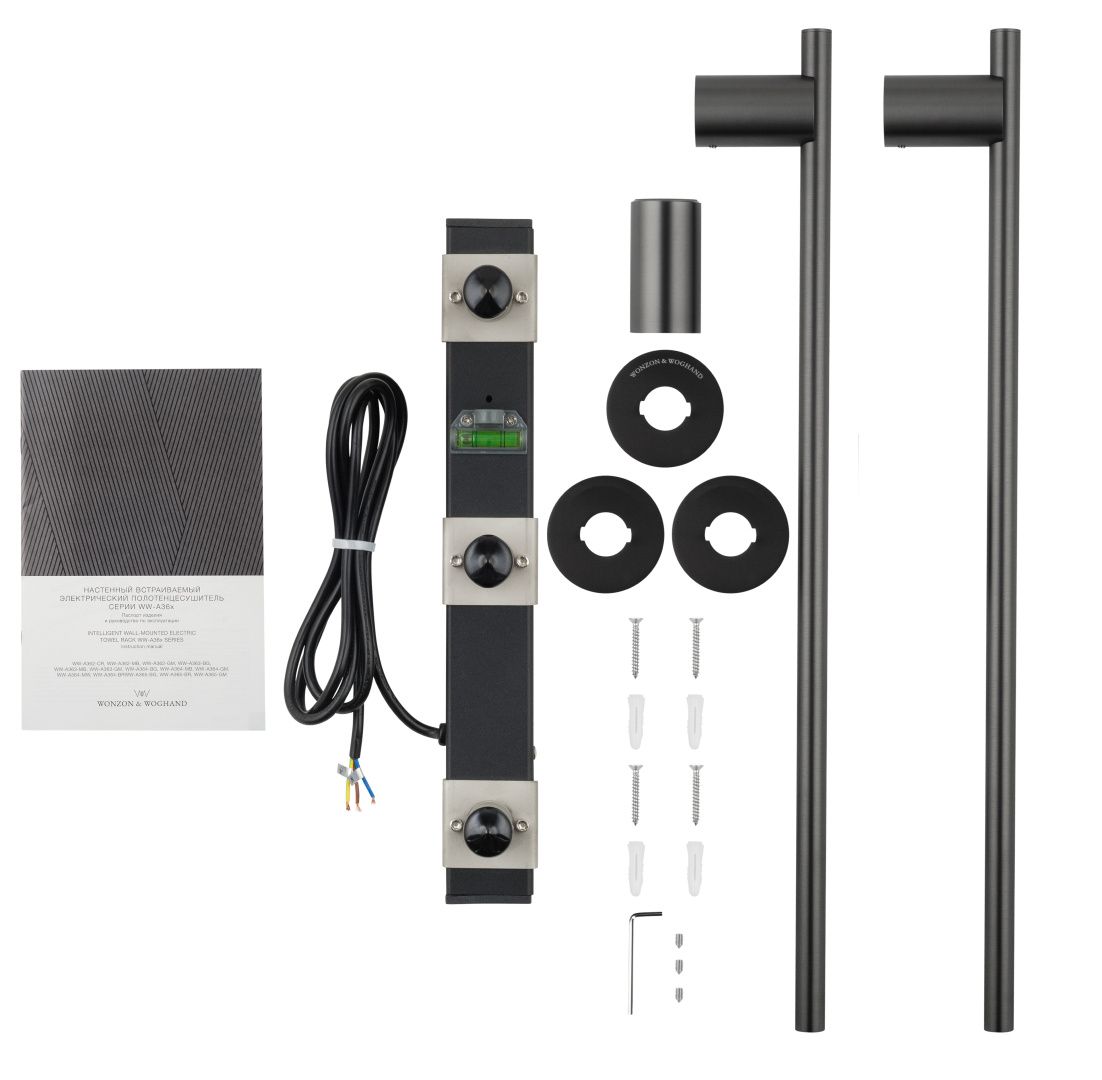 Приобрести полотенцесушитель электрический встраиваемый wonzon & woghand dortmund, темный графит (ww-a362-gm)