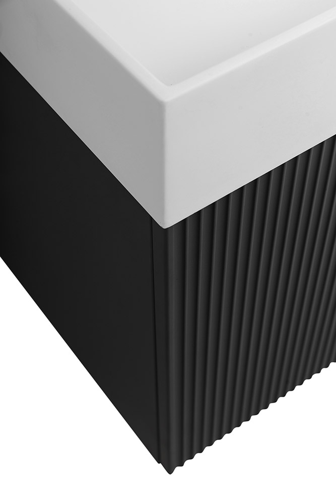 Приобрести cezares тумба подвесная с раковиной premium 70 см plisse nero opaco, черная 55437