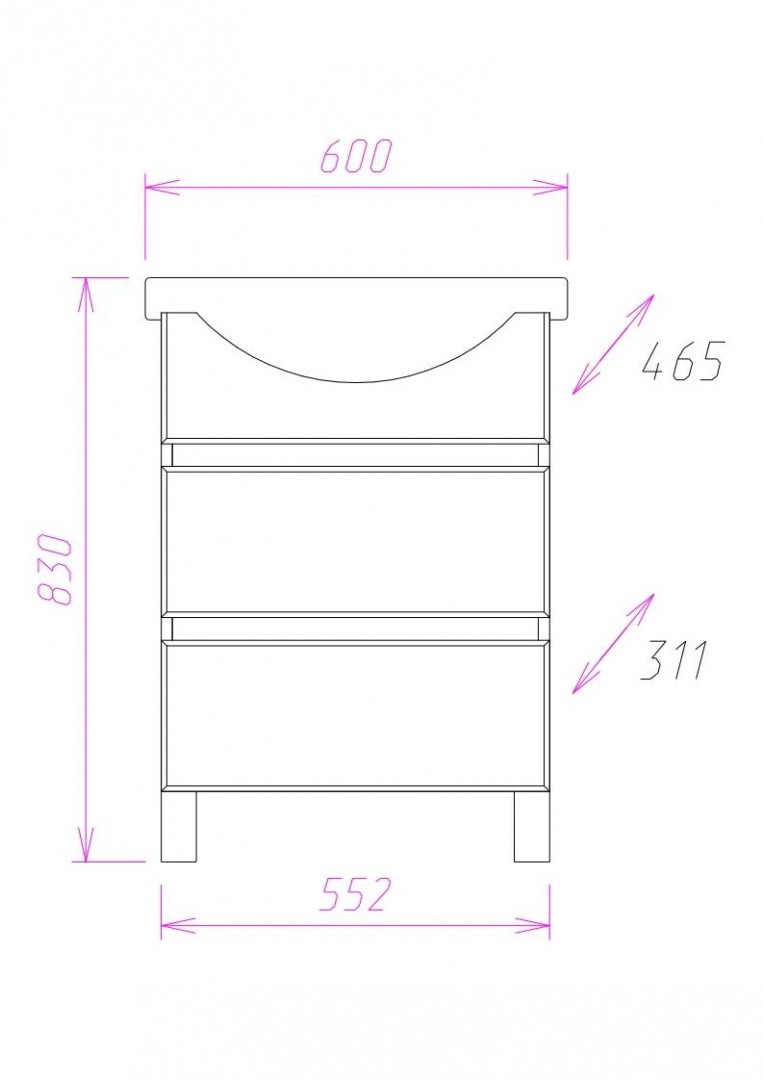 Приобрести onika тумба напольная с раковиной элита 60х83см, коричневая 106122