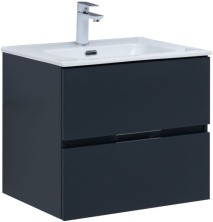Aquanet Тумба с раковиной Алвита New 60 см, 2 ящика, антрацит