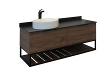 Сomforty Тумба со столешницей и раковиной "Порто-120-1" дуб тёмно-коричневый