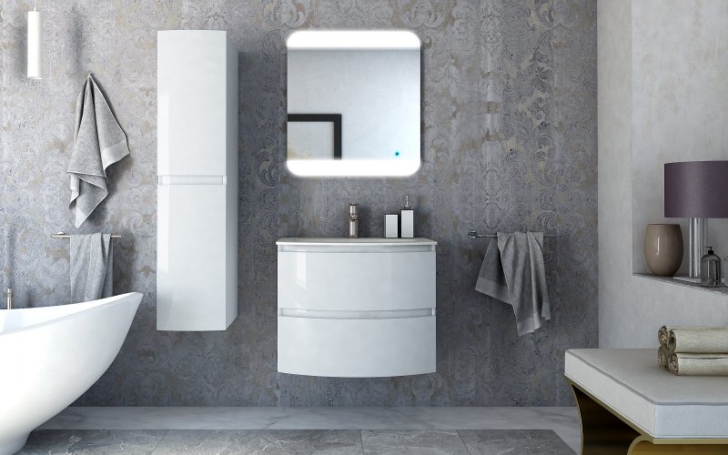 Приобрести cezares тумба подвесная с раковиной vague 70х55см, белый