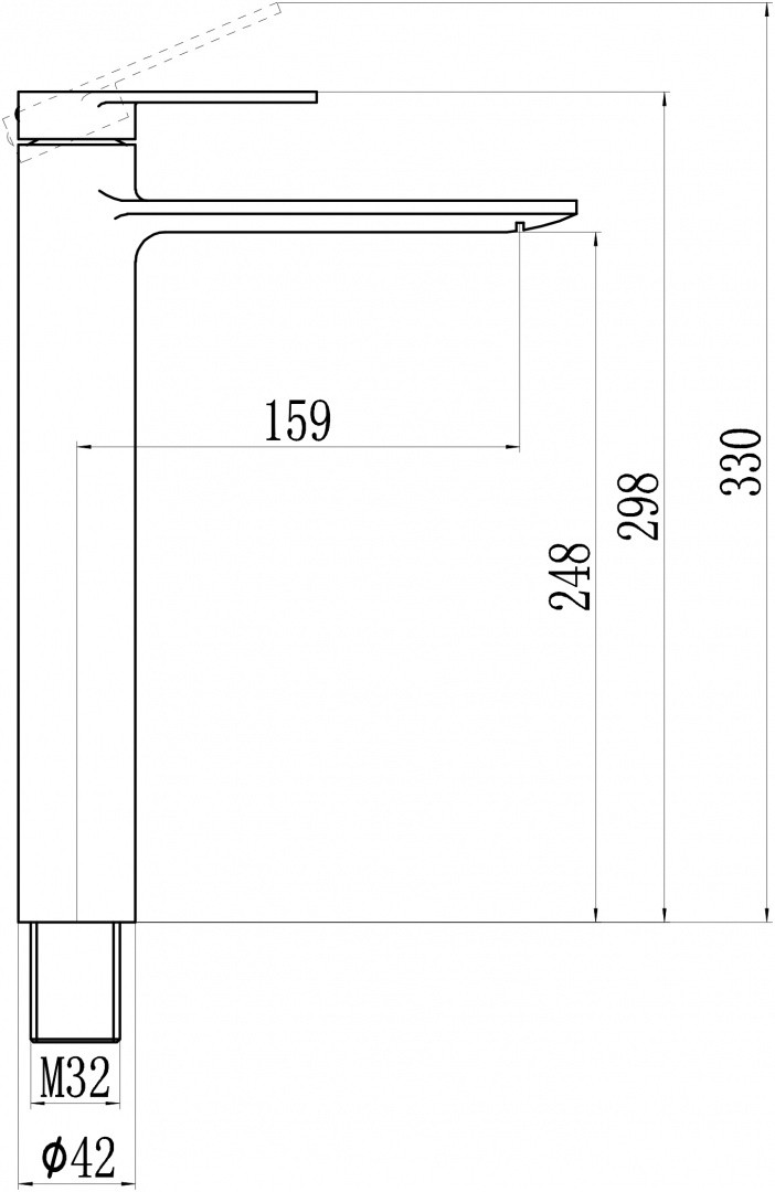 Приобрести savol смеситель для раковины 298мм, высокий, черный матовый s-601811gh