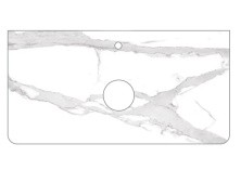 Mirsant Столешница Callacatta 80 см, белый мрамор, с фаской УТ000068958