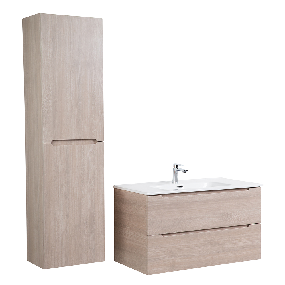 Приобрести belbagno тумба с раковиной etna 100 см, подвесная rovere grigio, белая раковина