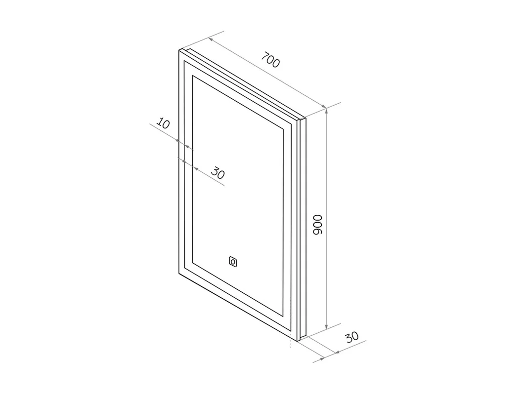 Приобрести continent зеркало с подсветкой mercury 70х90 см, белое