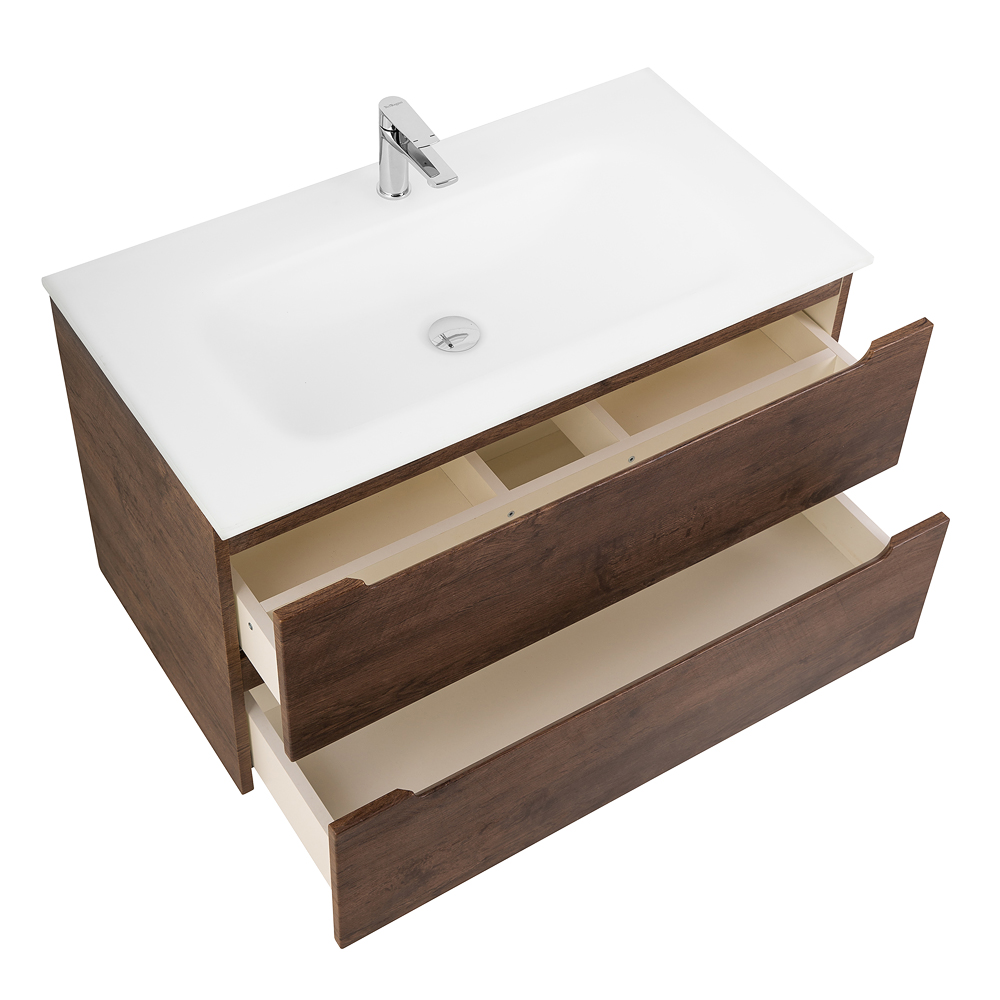 Приобрести belbagno тумба с раковиной etna 90 см, подвесная rovere moro, стеклянная раковина