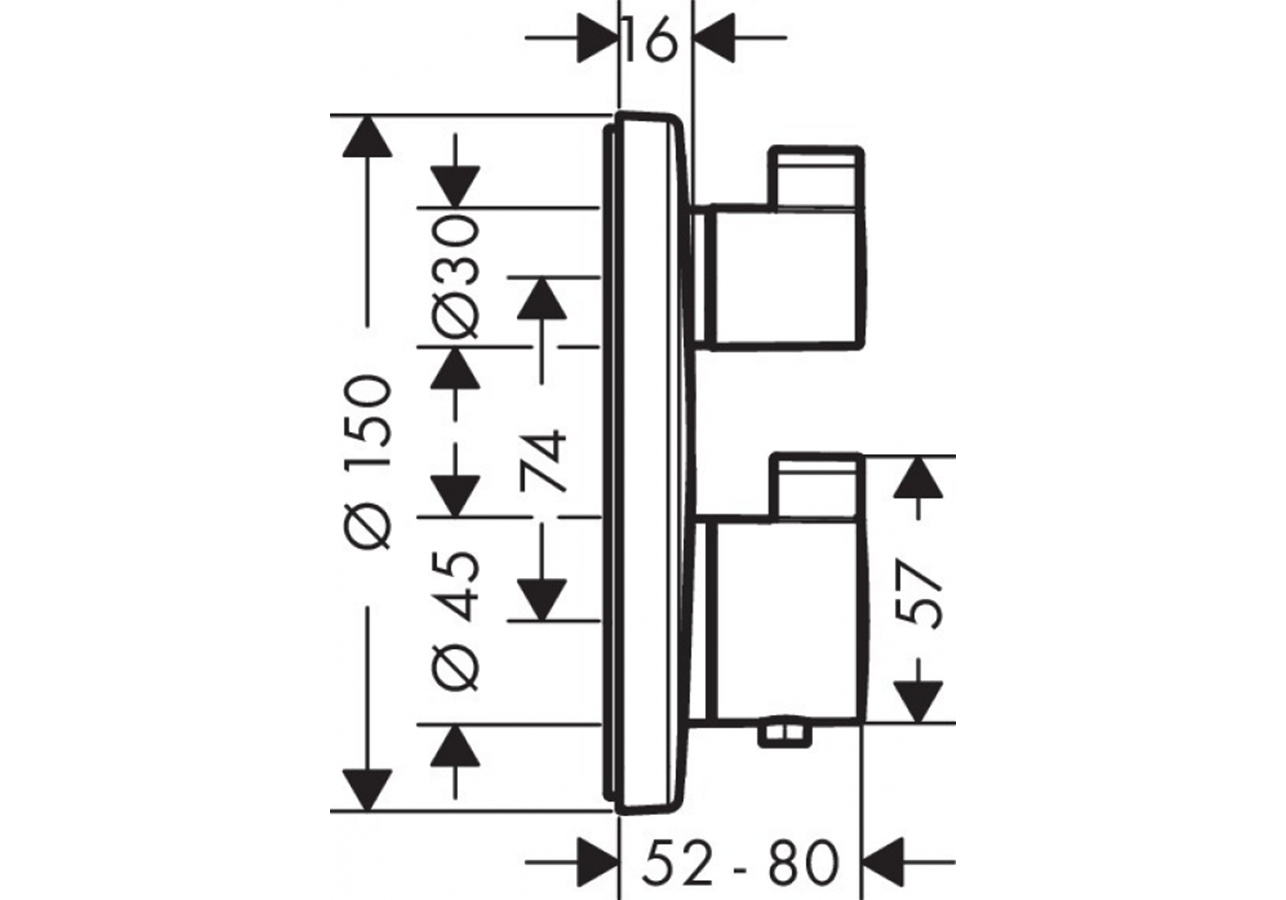 Приобрести смеситель для душа с термостатом hansgrohe ecostat e 15758000