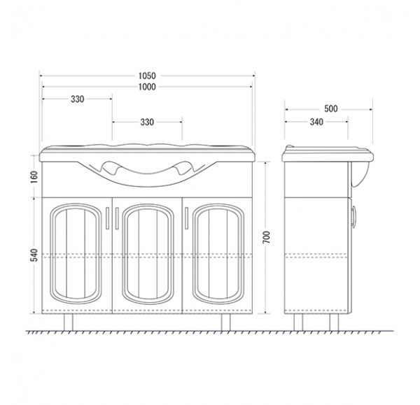 Приобрести mirsant тумба напольная мия 105 см с раковиной america -105, белая ут000033245