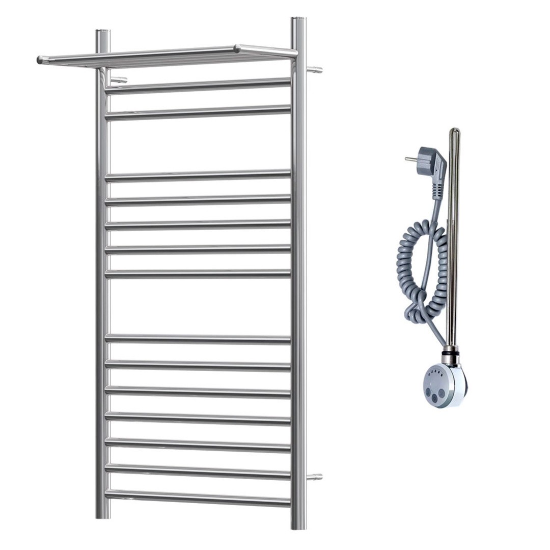 Приобрести полотенцесушитель электрический point 500х1000 аврора п14 с полкой, хром pn10150spe