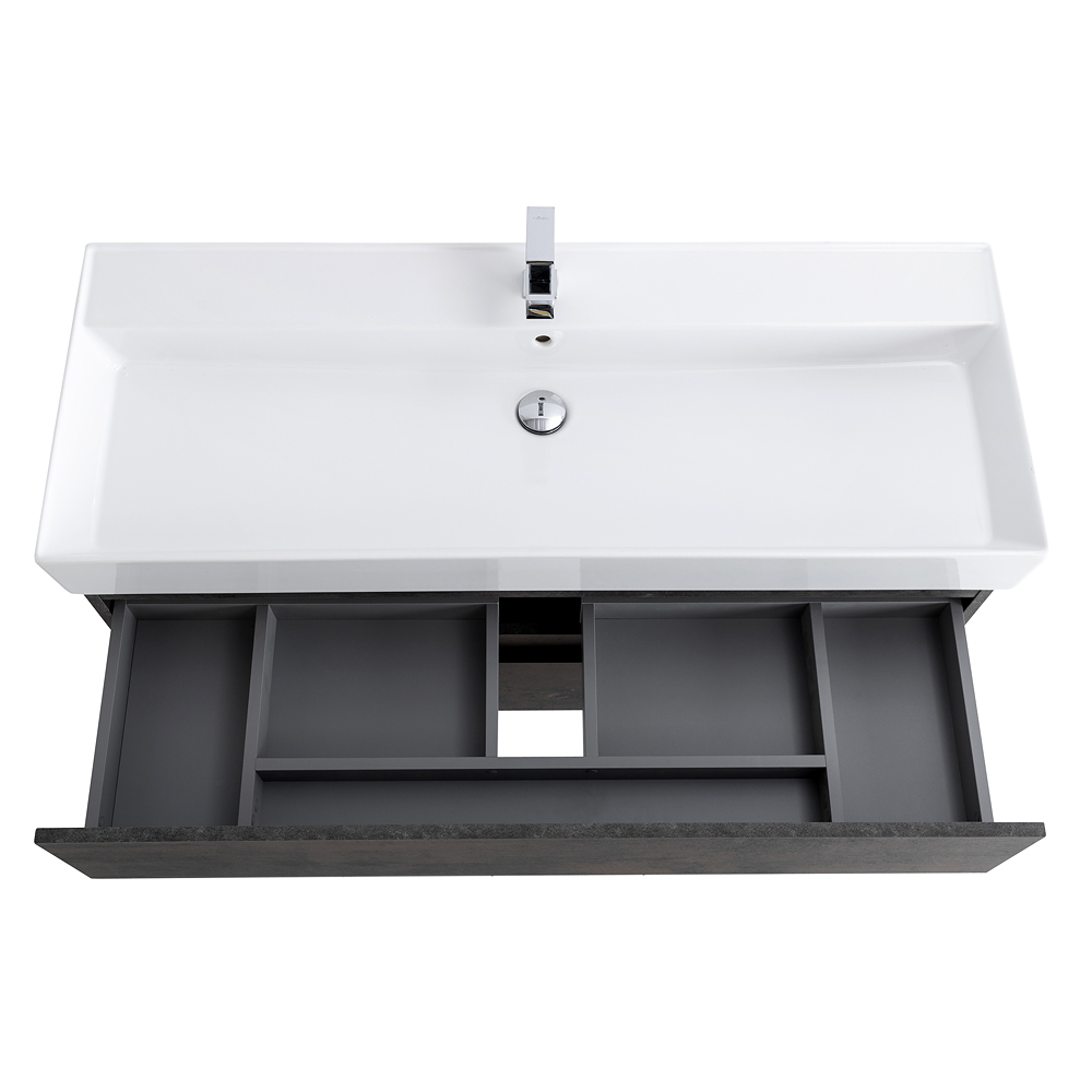 Приобрести cezares тумба подвесная с раковиной molveno 46 120 см ossido, темно коричневая molveno 46-120-2c-so-oss