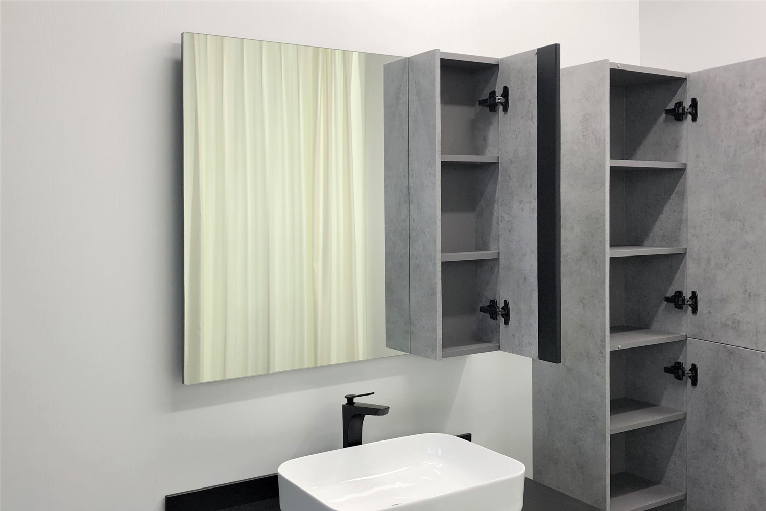 Приобрести сomforty зеркало-шкаф "эдинбург-90" бетон светлый