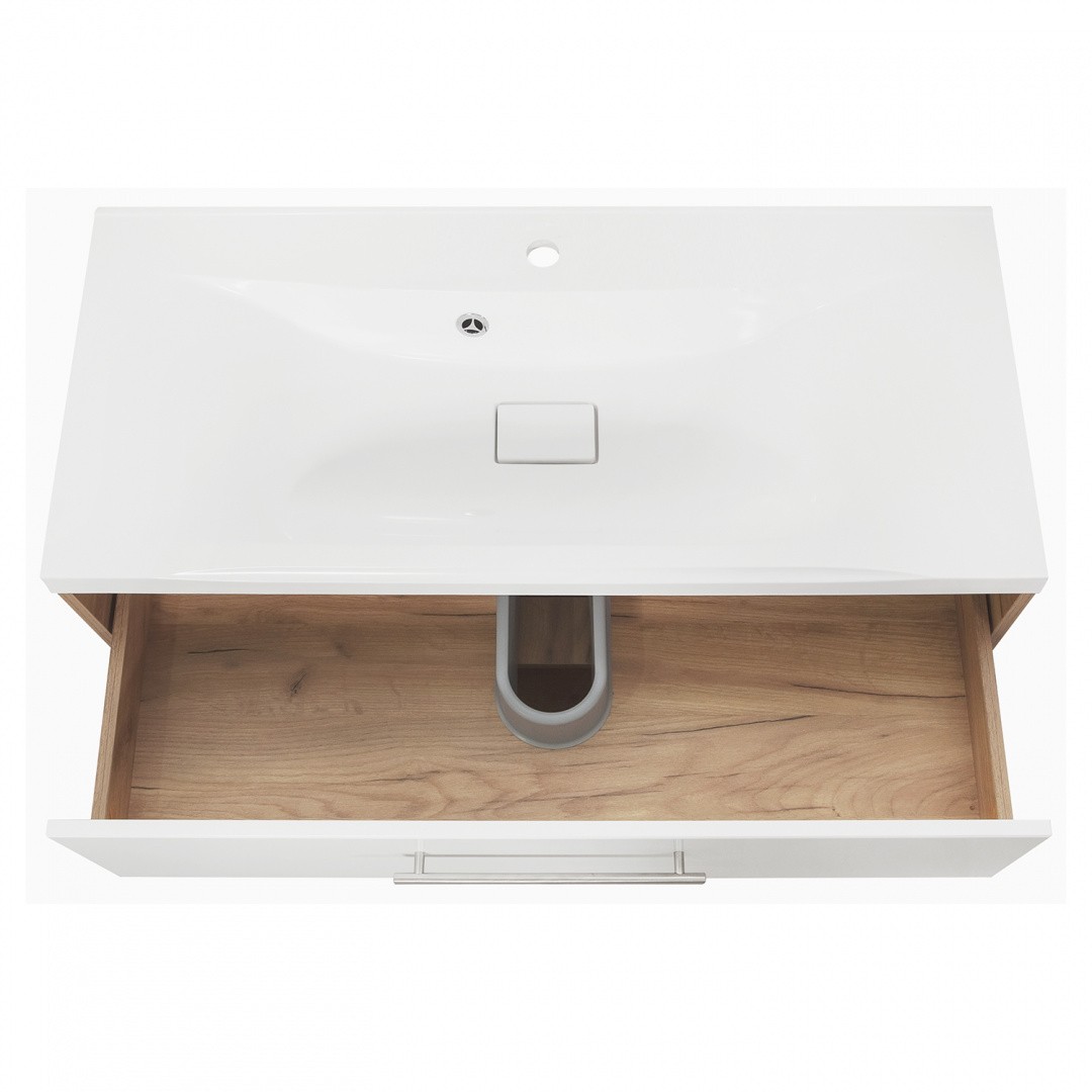 Приобрести aqua de marco тумба подвесная с раковиной melbourne 100 cм. дуб-серый