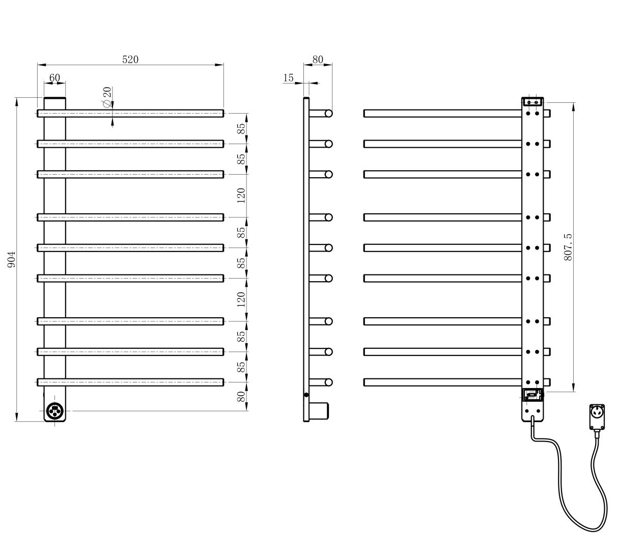 Приобрести полотенцесушитель электрический wonzon & woghand nürnberg, брашированный никель (ww-al349-bn)