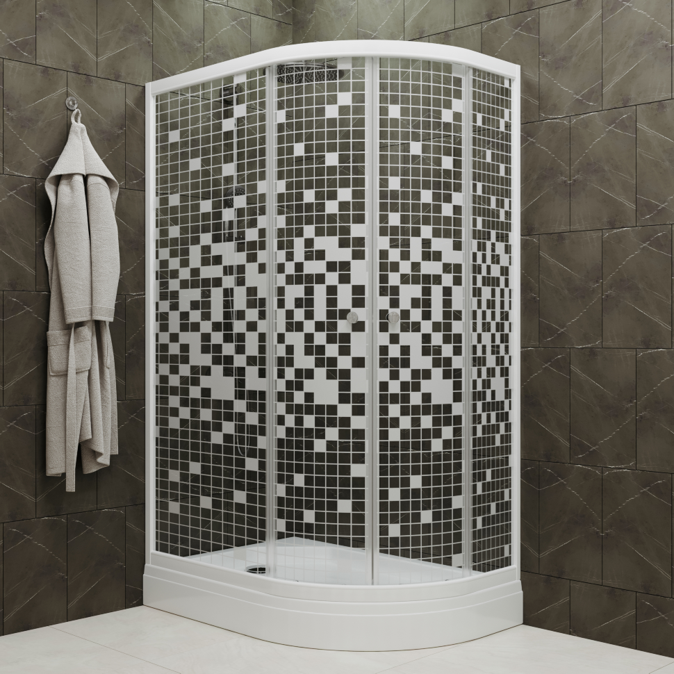 Приобрести тритон душевое ограждение коралл а 120х80 см, белая, узор, левое щ0000043489