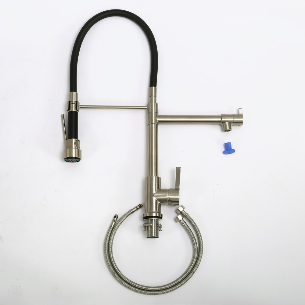 Приобрести belbagno смеситель для кухни, гибкий излив, сатин\черный bb-lam50-in