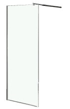 Loranto Душевая перегородка Walk-in 110х200 регулируемый кронштейн 80-100, прозрачное стекло 8 мм, профиль хром (CS-L1020 110)
