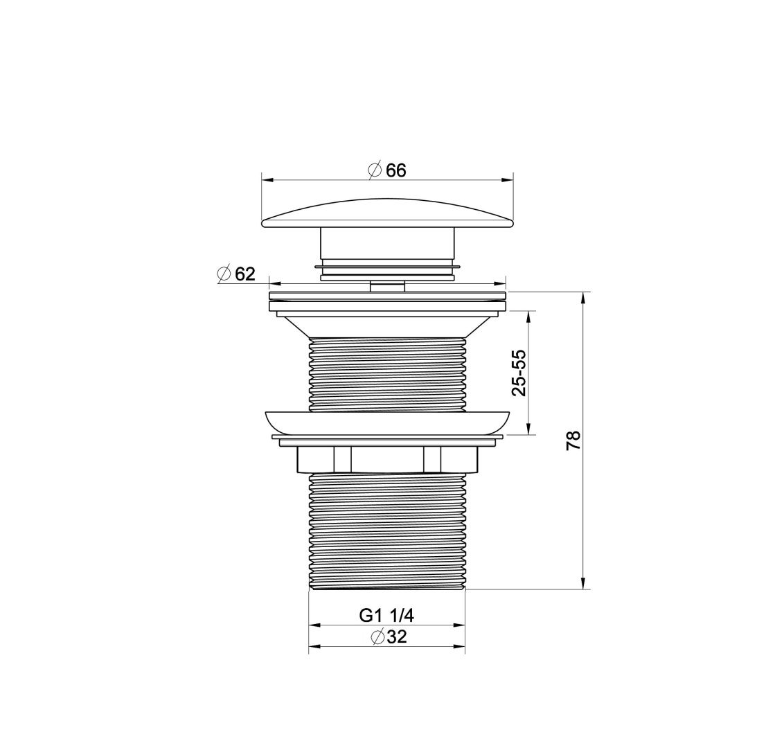 Приобрести донный клапан для раковины 1 1/4 wonzon & woghand, темный графит (ww-88ss02-bgm)