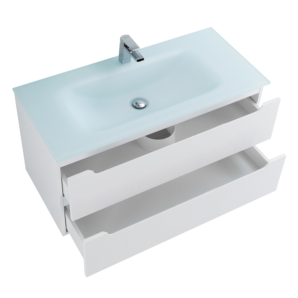 Приобрести belbagno тумба с раковиной etna 100 см, подвесная bianco opaco, стеклянная раковина