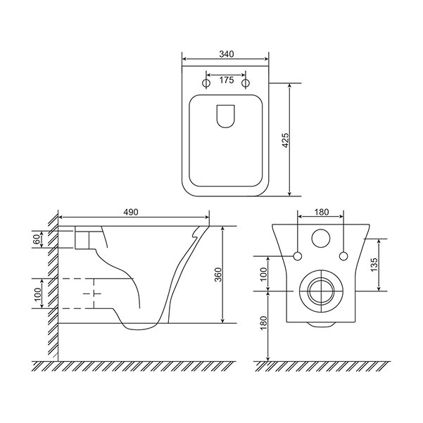 Приобрести sole унитаз подвесной quadro, безободковый с сиденьем дюропласт, микролифт ут000051492